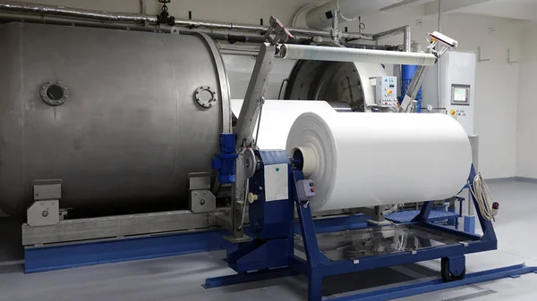 Pamuk fabrikası Makinaları dokuma. Tekstil üretim.