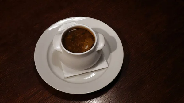 Sopa tradicional espanhola de gaspacho frio com espaço de cópia para texto . — Fotografia de Stock