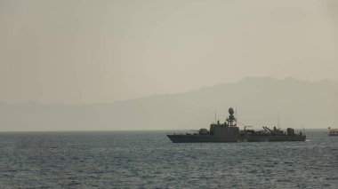 Bodrum, Türkiye-Haziran 2019 : Limandaki Türk savaş gemisi .