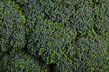 Arka plan için taze yeşil brokoli üst dokusuna.