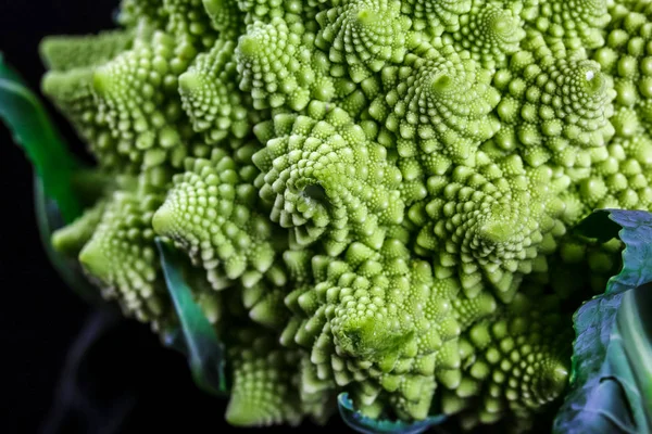 Romanesco Μπρόκολο Λάχανο Marco Φόντο Φυσική Φράκταλ Επιφάνεια Σπιτική Μορφή — Φωτογραφία Αρχείου