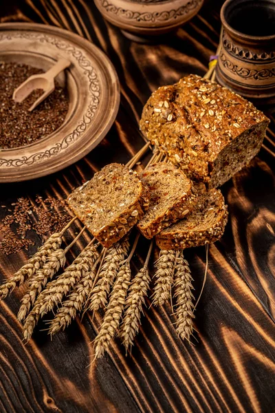 Glutenfreie Lebensmittel Brot Und Snacks Mit Samen Walnuss Goji Beere — Stockfoto