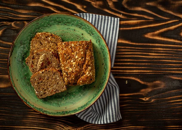 Roti Sourdough Otentik Roti Berdaun Pemula Sumber Roti Gandum Utuh — Stok Foto