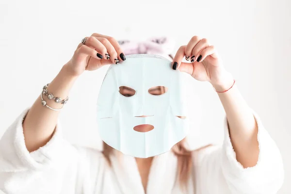 顔のマスク 化粧品の手順 美容室と美容室 — ストック写真