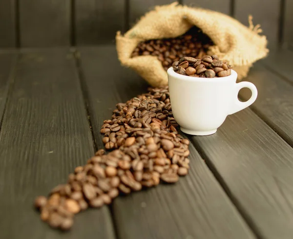 Schwarze Kaffeebohnen Nahaufnahme — Stockfoto