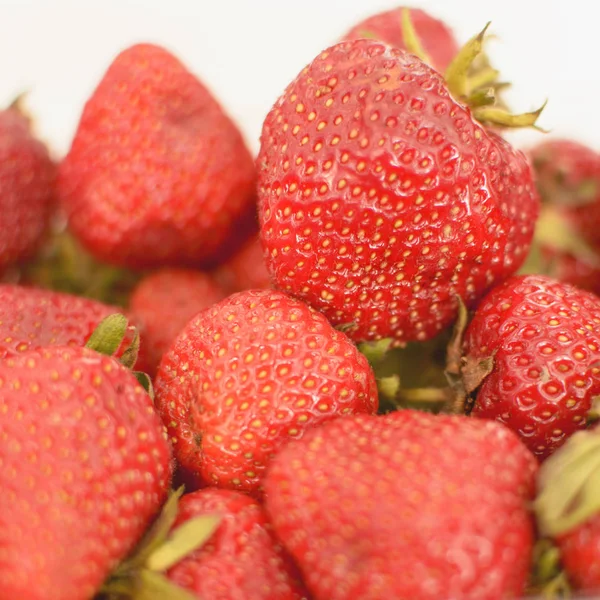 Rote Erdbeere Aus Nächster Nähe — Stockfoto