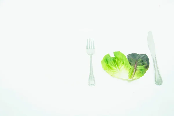 Frische Salatblätter Auf Hellem Hintergrund — Stockfoto