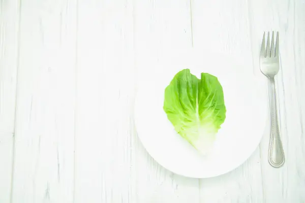 Fresh Lettuce Leaves Light Background — Stock Photo, Image