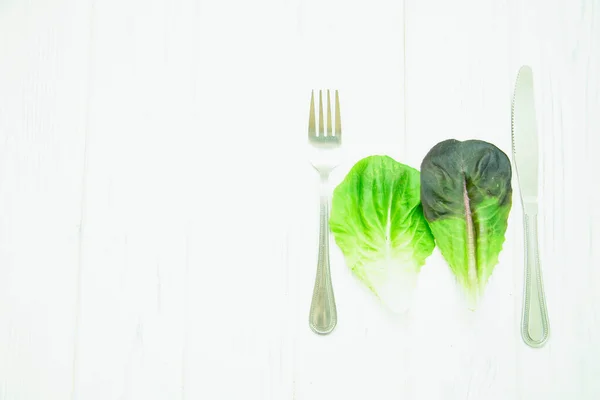 Fresh Lettuce Leaves Light Background — Stock Photo, Image