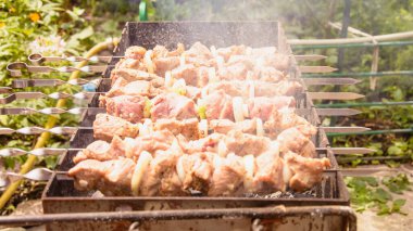 Yazın ızgarada barbekü