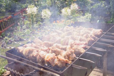 Yazın ızgarada barbekü