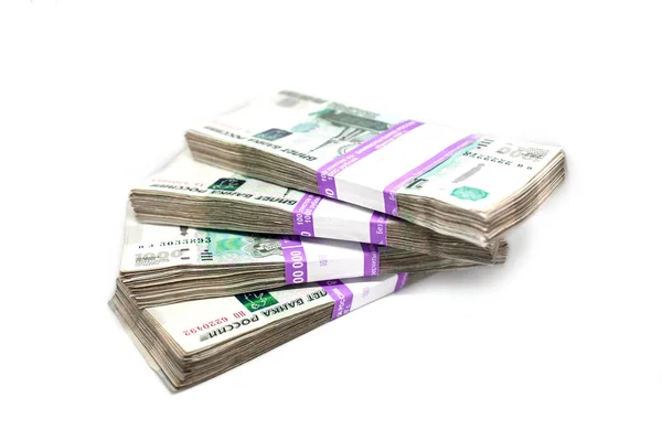Bundles Money Lie Fan Isolated White Background — Stock Photo, Image