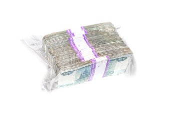 Piyango kazanan para bin faturaları Paketli kavramı içinde bir milyon Rus ruble