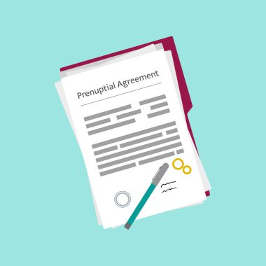 Prenuptial anlaşma formu vektör görüntü.