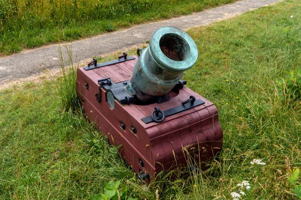 Morter Fra Den Amerikanske Belejring Linje Yorktown Battlefield - Stock-foto