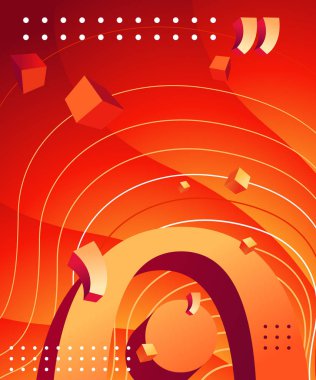 Parlak renkli gradyan soyut kompozisyon. Modern grafik öğeleri. Arka plan, afiş, poster, afiş veya sunum için şablon. Vektör grafiği.