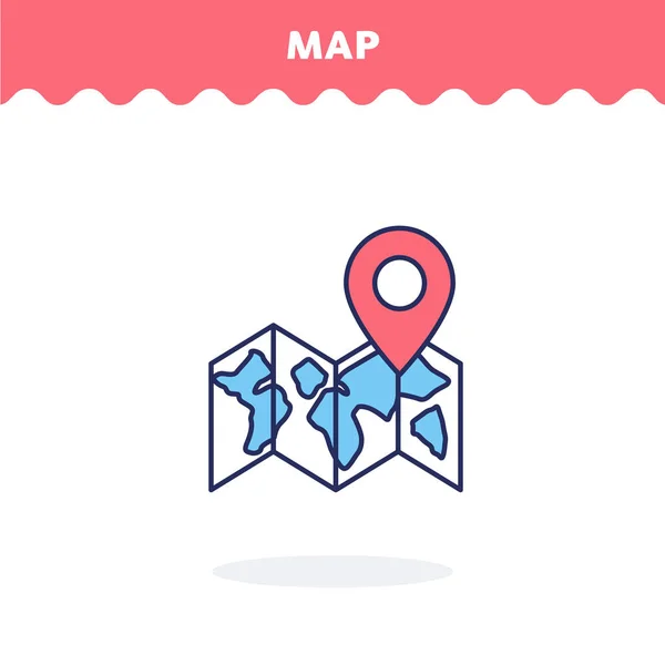 Icono Mapa Vector Diseño Plano Icono Ventaja — Vector de stock