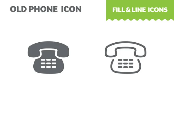 Ikona Telefonu Wektor Wypełnienie Linia Ikona Interfejsu Użytkownika Płaska Konstrukcja — Wektor stockowy