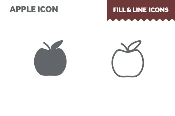 Icona Apple, vettore. Riempi e rifila. Design piatto. Icona Ui — Vettoriale Stock