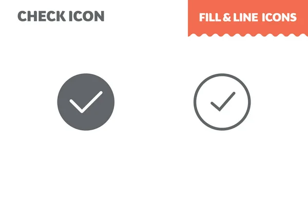 Chek 图标，矢量。填充和行。平面设计。Ui 图标 — 图库矢量图片