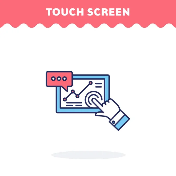 Ícone de tela sensível ao toque, vetor. Encham e alinhem. Design plano. Ícone Ui — Vetor de Stock