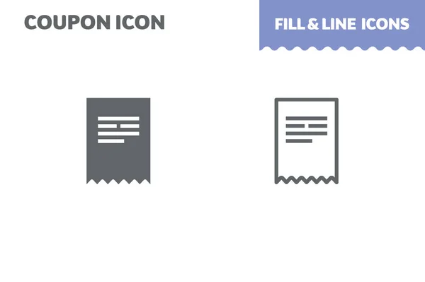 票证矢量图标。填充和行。平面设计。Ui 图标 — 图库矢量图片