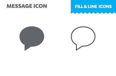 İleti vektör simgesi, vektör. Doldurun ve dize. Düz tasarım. Ui simgesi