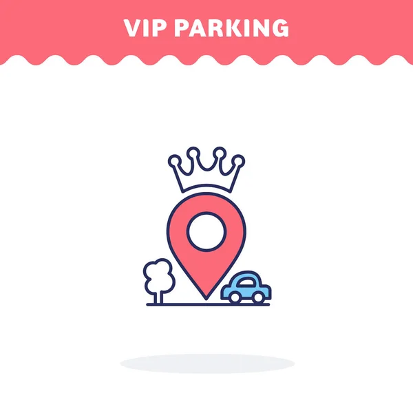 Vip park simgesi. Düz tasarım. Ui simgesi
