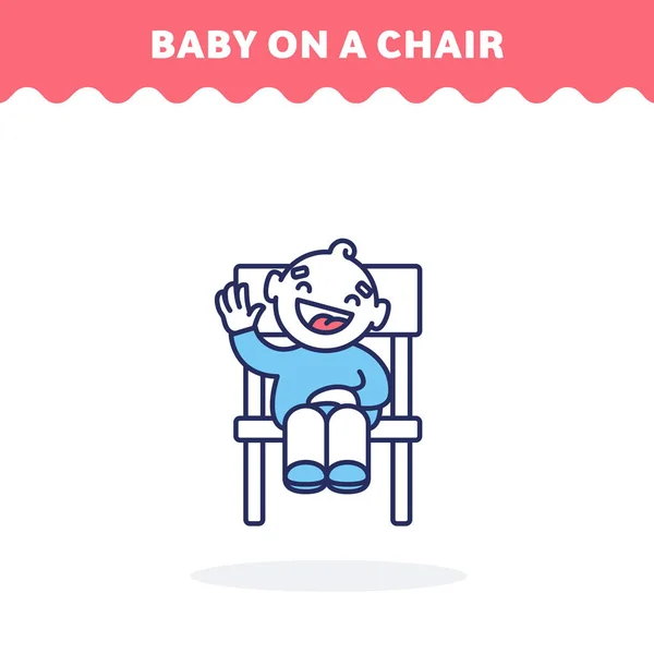 Sandalyedeki bebek simgesi, vektör. Doldurun ve dize. Düz tasarım. Ui simgesi — Stok Vektör