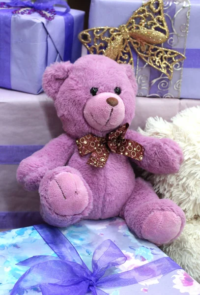 Soft toy pink Teddy bear for kids new year gift