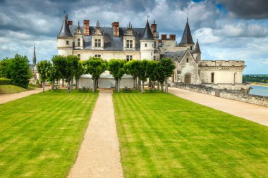 Loire Valley, Fransa, Avrupa'nın görkemli süs Bahçe Amboise Kalesi