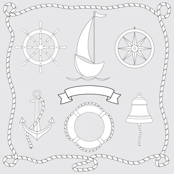 Set di simboli di navigazione isolati per la progettazione . — Vettoriale Stock