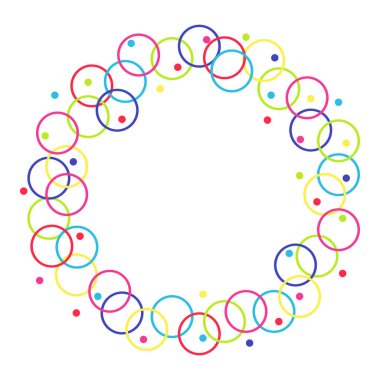 Vektör çerçeve daireler ve yüzük. Beyaz arka plan üzerinde izole. Metin için özgür.