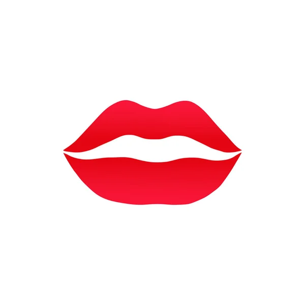 Vektorillustration Röda Läppar Ikonen Kiss Isolerade Vit Bakgrund — Stock vektor