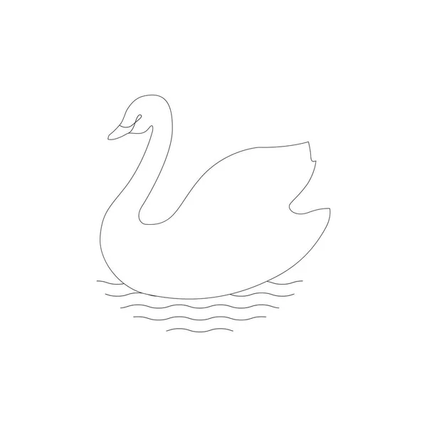 Swan Isolated Icon White Background Vector Graphics — Stock Vector