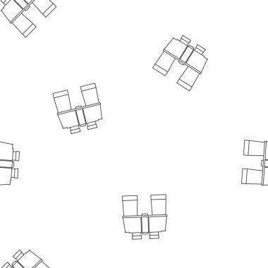 Satır dürbün simgeleri. Beyaz arka planda vektör dikişsiz grafik deseni.