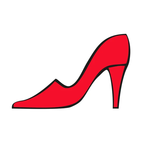 Red Women Shoe Heels Vector Icon Isolated White Background — Stock Vector