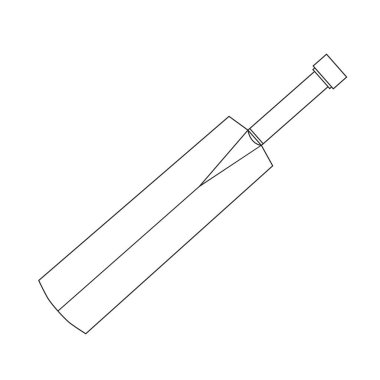 Kriket sopası. Beyaz arka planda izole vektör doğrusal boyama kitabı şablonu.