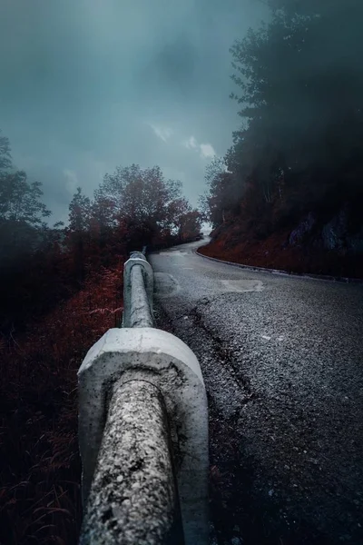 Camino Con Árboles Rojos Montaña — Foto de Stock