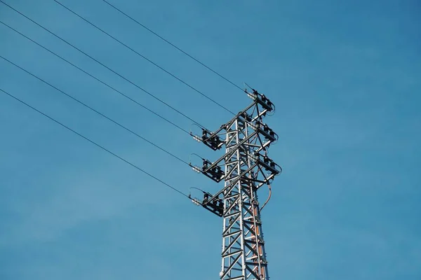 Toren Van Elektriciteit Lucht — Stockfoto