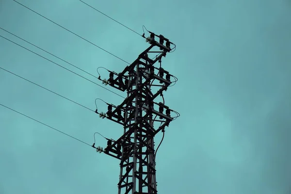 Toren Van Elektriciteit Lucht — Stockfoto