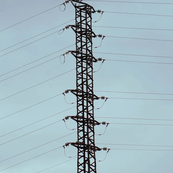 Torre Eletricidade Céu — Fotografia de Stock