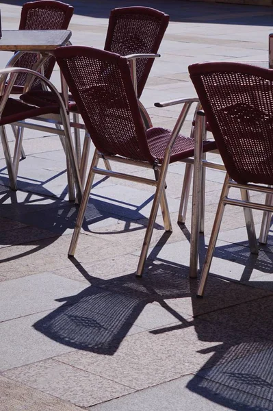 Cadeira Terraço Rua Bilbau Espanha — Fotografia de Stock