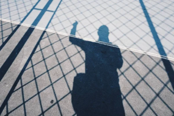 Mann Schatten Silhouette Auf Dem Boden — Stockfoto