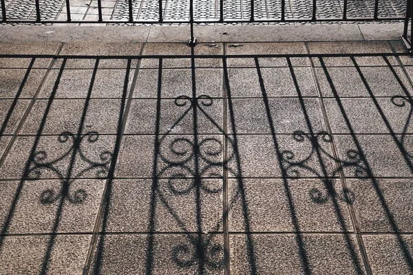metallic fence in the street. Bilbao. spain.