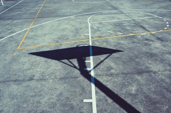 篮球运动的影子剪影 毕尔巴鄂 西班牙 — 图库照片