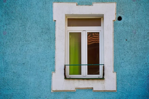 Окно Фасад Синего Здания Бильбао Spain — стоковое фото