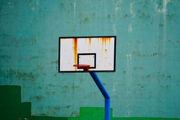 Баскетбольный Кольцевой Спорт Площадке Улице — стоковое фото