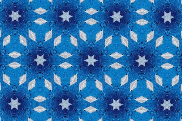 蓝色抽象背景图案纹理 线条和对称形状 — 图库照片