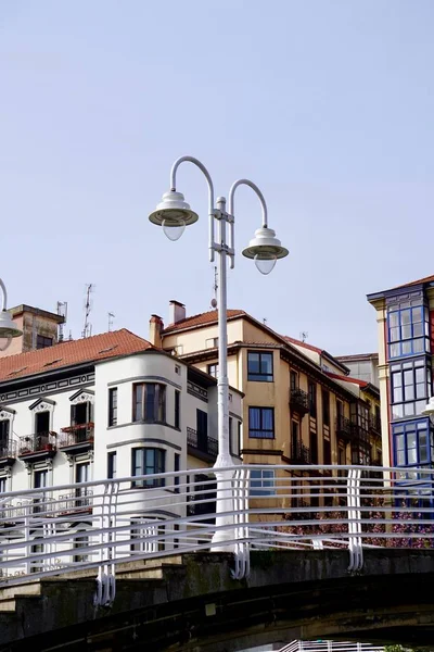 Straatverlichting Straat Bilbao Stad Spanje — Stockfoto